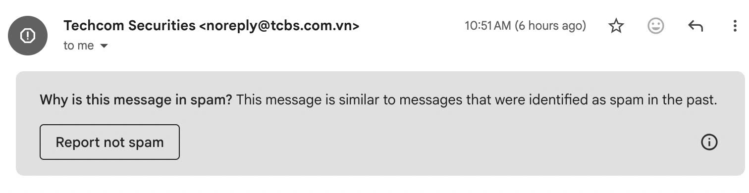 Đánh dấu email không phải spam trong Gmail